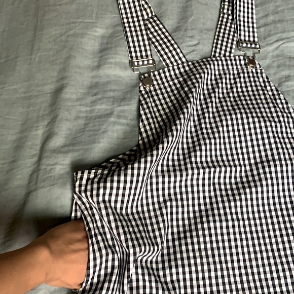 SHEIN Black and White Gingham Dress w pockets - Picture 2 of 4